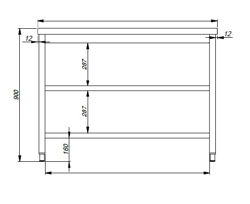 Combisteel Werktafel 2 Schappen | 1500x600x900(h)mm, foto 2 van 2