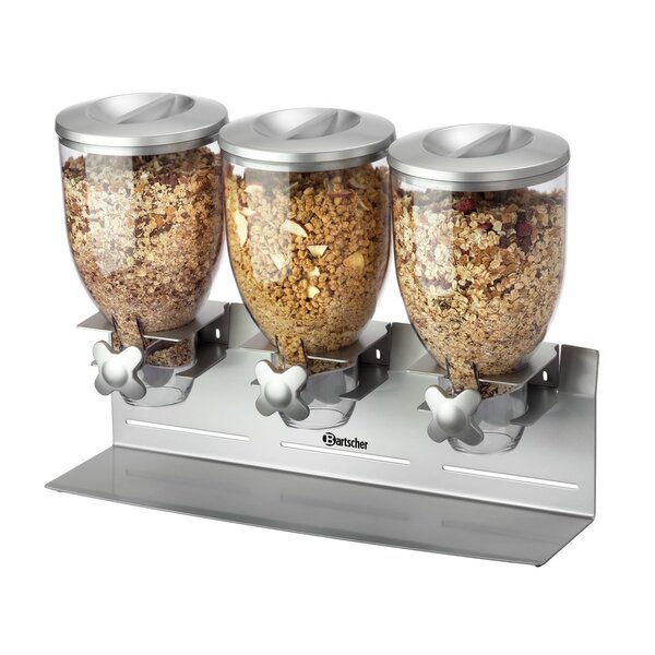 Bartscher Ontbijtgranendispenser 3x 3.5 liter | 540x170xH395 mm