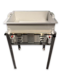 24Horeca Oliebollen frituurpan ca. 30 liter met barbecue | Bak 15 cm. diep