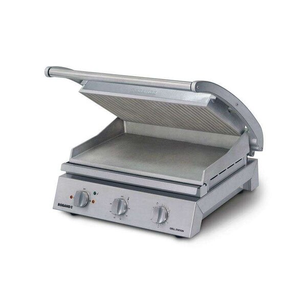 Roband Contactgrill | Geribbelde bovenplaat | 8 Sandwiches | 560x490x220(h)mm