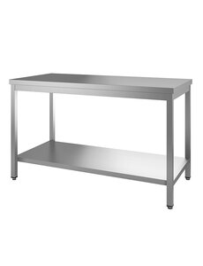 Gastro-Inox Werktafel met onderblad gelast RVS | 600 mm diep