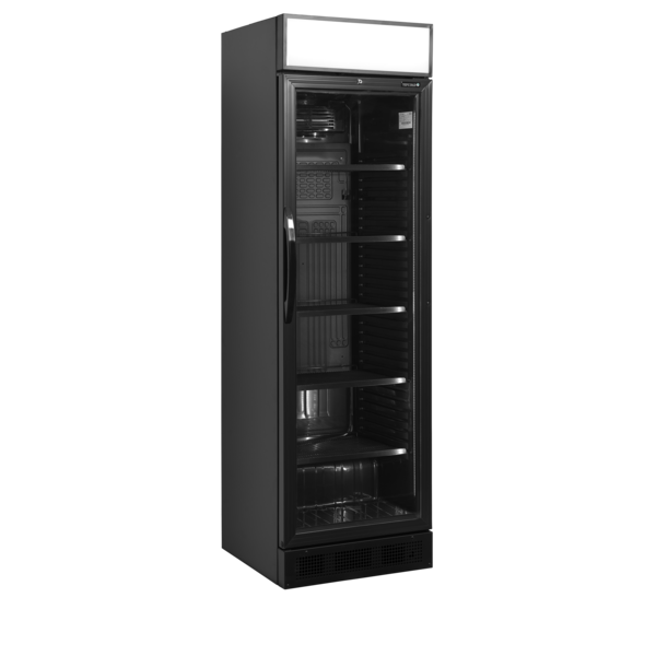 Tefcold Zwarte flessenkoeler 358L | CEV425CP BLACK | 595x640x1980mm