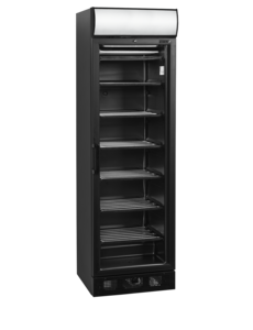 Tefcold Zwarte displayvriezer 300L | UFSC371GCP Black | 595x640x1980mm