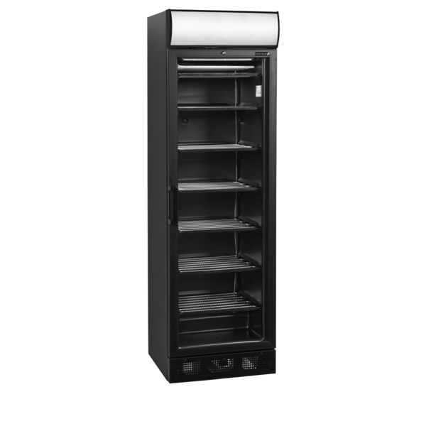 Tefcold Zwarte displayvriezer 300L | UFSC371GCP Black | 595x640x1980mm