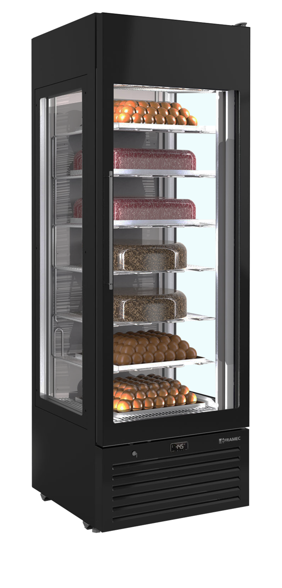 Tefcold Koel/vries vitrine voor ijstaarten | VENERE NS | 668x773x2000mm