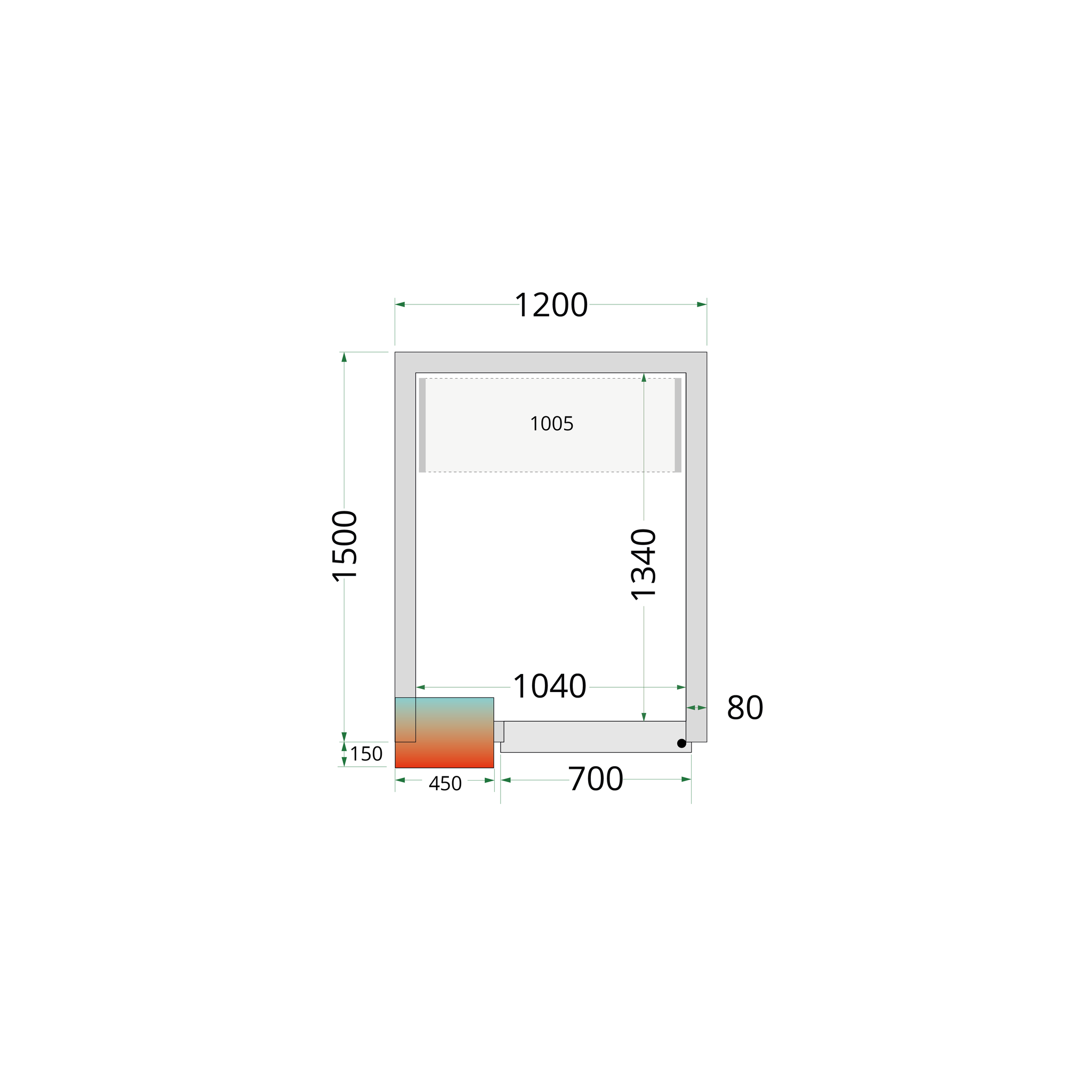 Tefcold Koelruimte | CRPF1215 | 1200x1500x2200mm