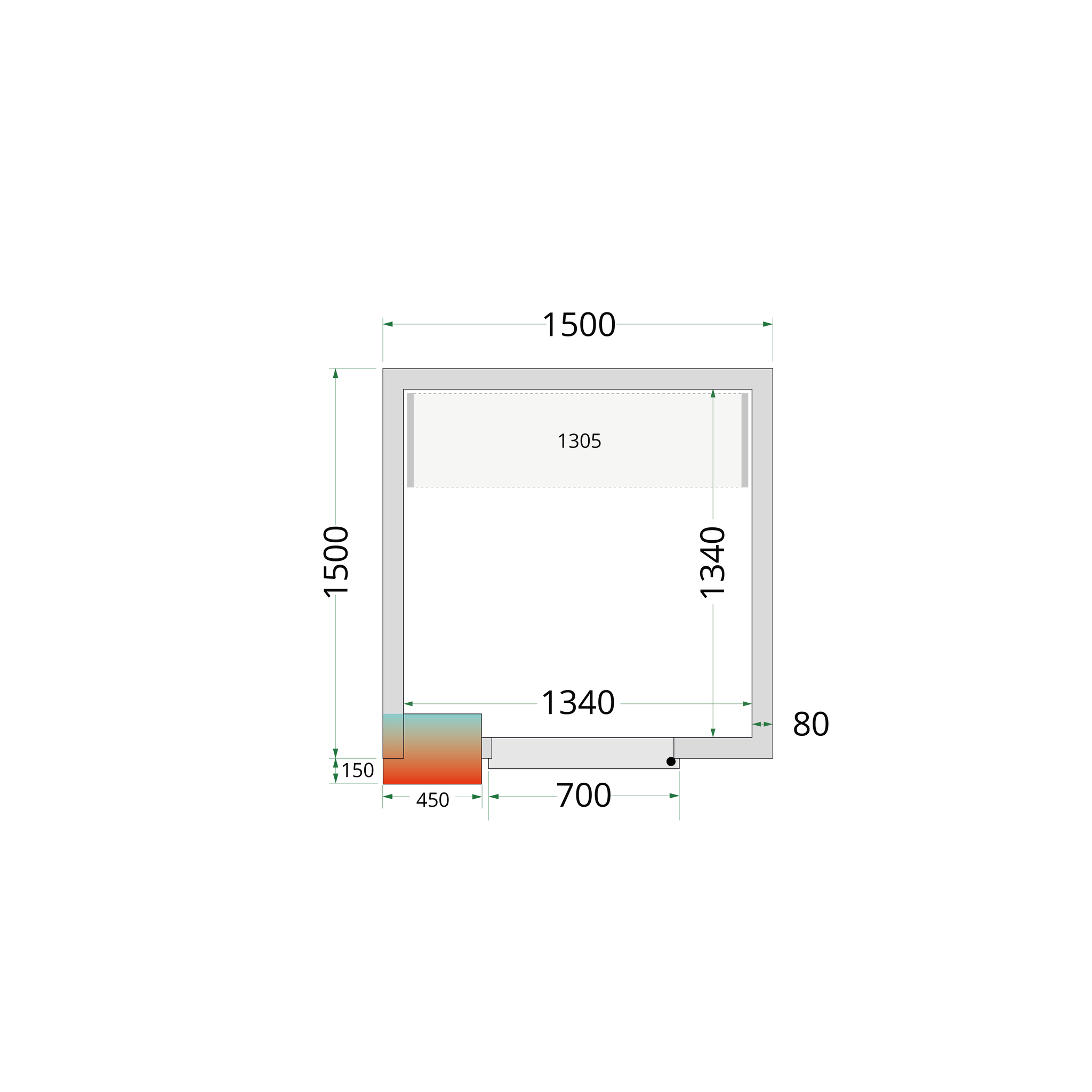 Tefcold Koelruimte | CRPF1515 | 1500x1500x2200mm