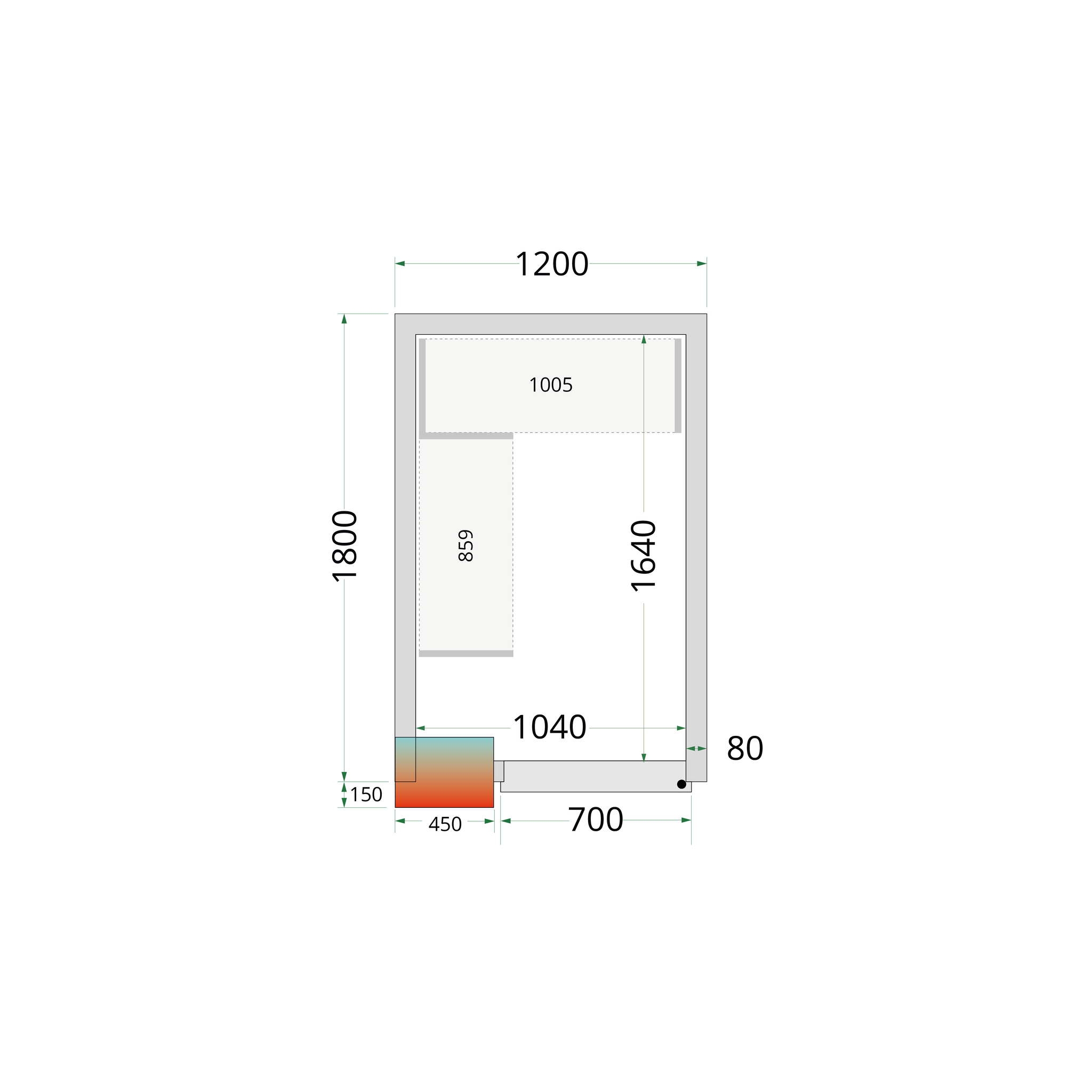 Tefcold Koelruimte | CRPF1218 | 1200x1800x2200mm