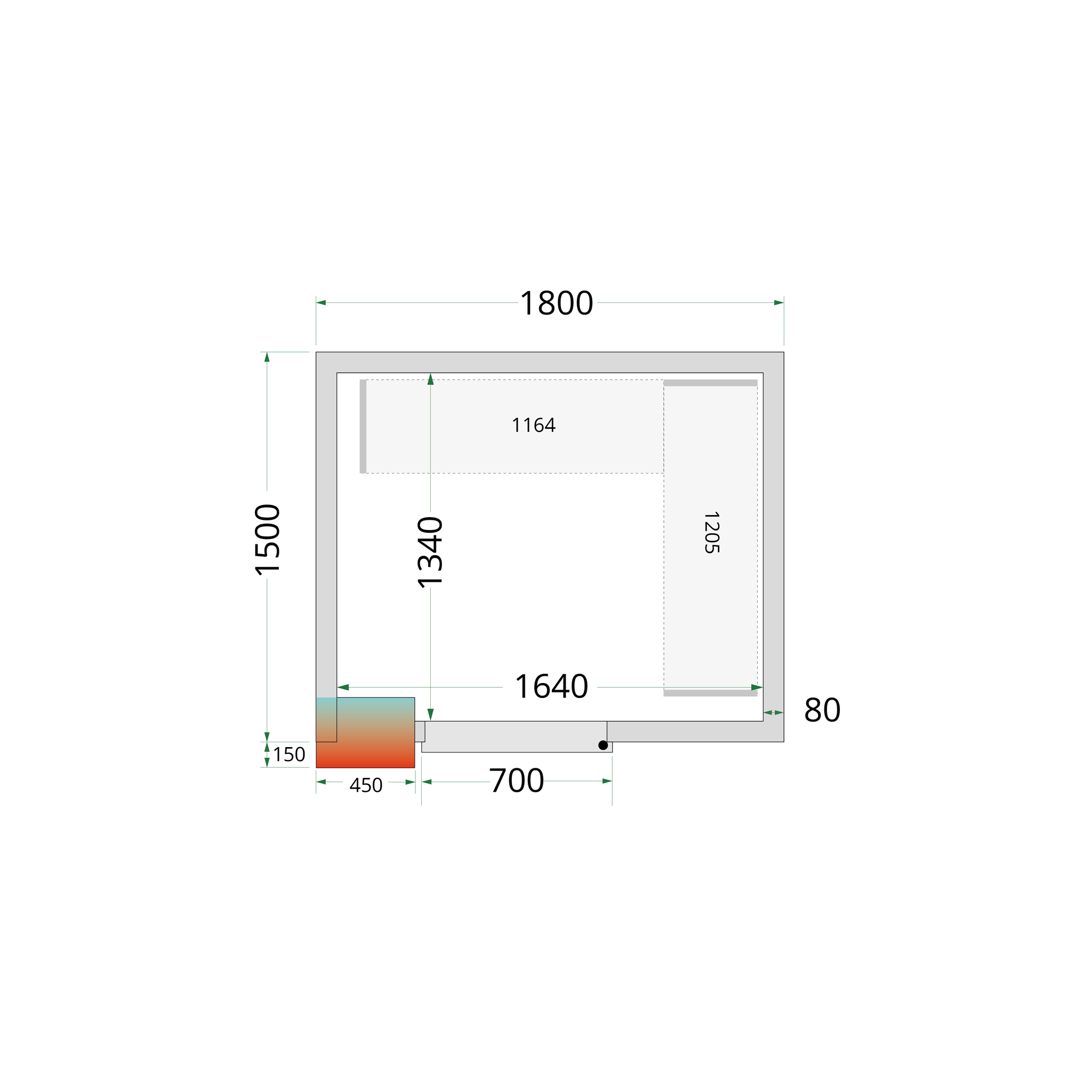 Tefcold Koelruimte | CRPF1815 | 1800x1500x2200mm