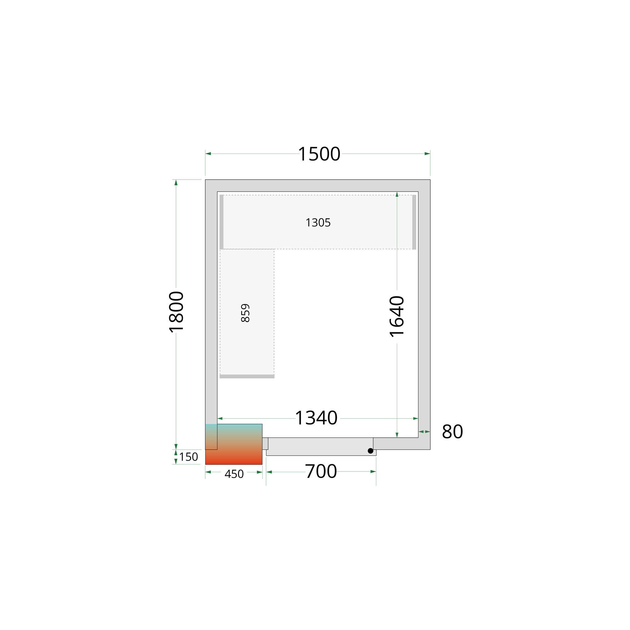 Tefcold Koelruimte | CRPF1518 | 1500x1800x2200mm