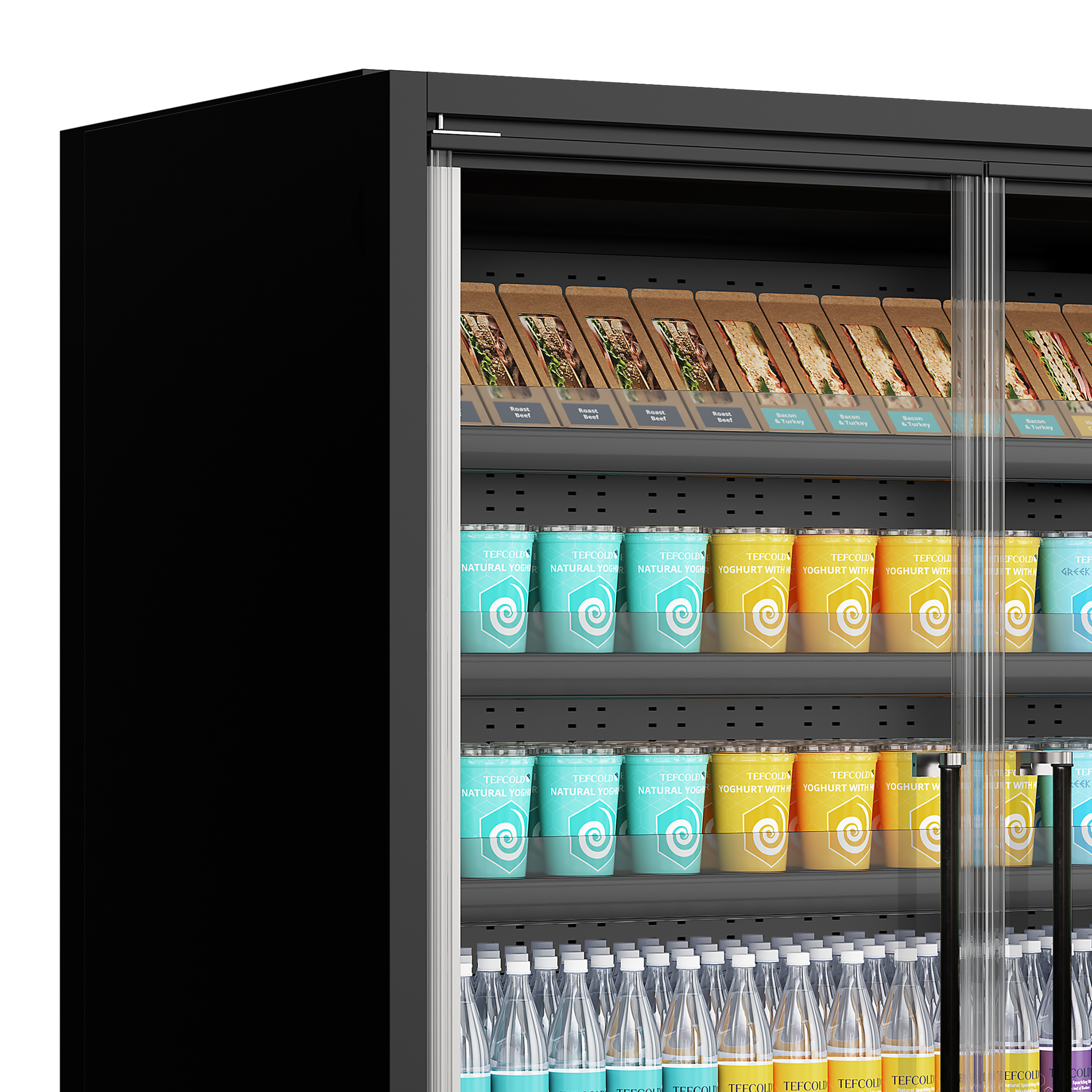 Tefcold Multideckkoeler, supermarkt 1083L | Galaxy+ GP10FGD Black | 1018x740x2040mm, foto 2 van 3