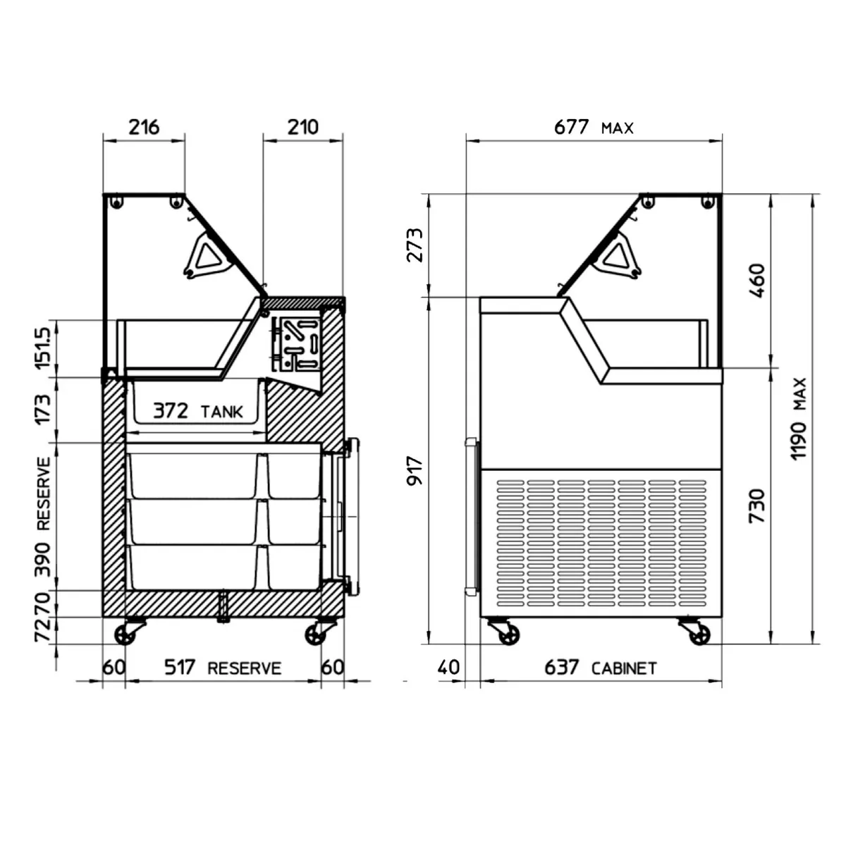 Tefcold Display voor schepijs 439L | MIRABELLA 9 | 1652x677x1190mm, foto 4 van 6