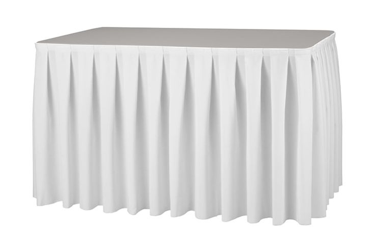 Dena Tafelrok met boxpleat plooi wit | 580xH73cm.