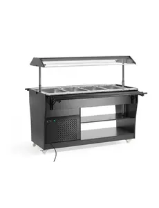 Arktic Saladebuffet met 4x GN 1/1 en LED in de luifel | 1490x765xH1370mm