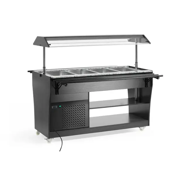 Arktic Hendi Saladebuffet met 4x GN 1/1 en LED in de luifel | 1490x765xH1370mm