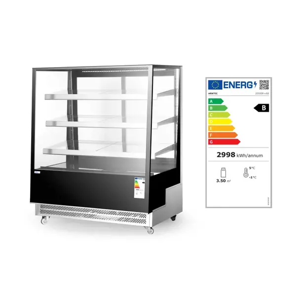 Hendi/Arktic Arktic Koelvitrine met 3 schuine schappen 650 liter | 2 tot 6°C | 120x80.5xH144.5 cm.
