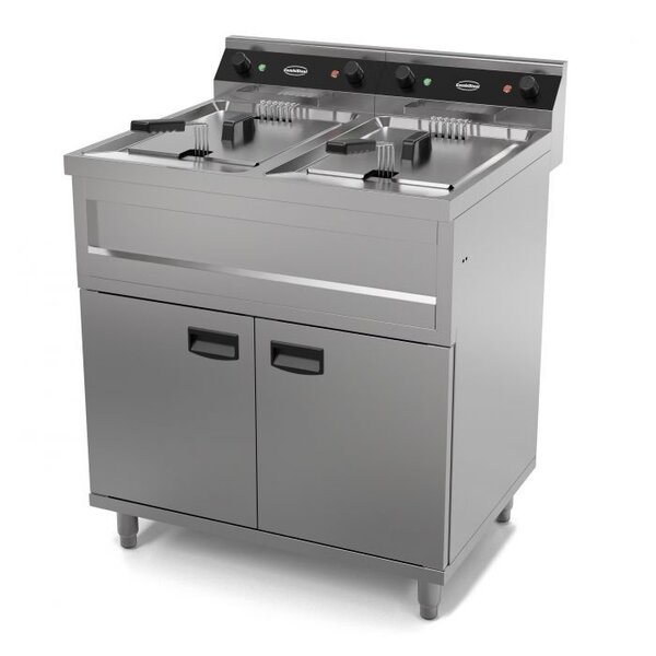 Combisteel Friteuse met onderstel 2x 12 liter | 400V - 2x 9kW | 800x700xH850 mm.
