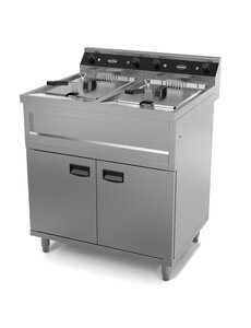 Combisteel Friteuse met onderstel 2x 12 liter | 400V - 2x 6kW | 800x700xH850 mm.