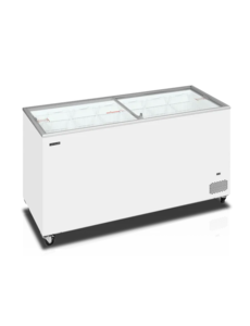 Tefcold Vrieskast met vlakke glazen schuifdeksels | 1550x630x892mm | IC501SC