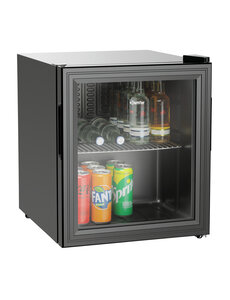 Bartscher Hotel koelkast met glazen deur 46L | Zwart | 435x480x520(h)mm