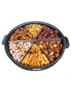 Hendi Partypan met 6-vaks RVS vakverdeling | Binnenpan Ø 400 mm. | 1400W