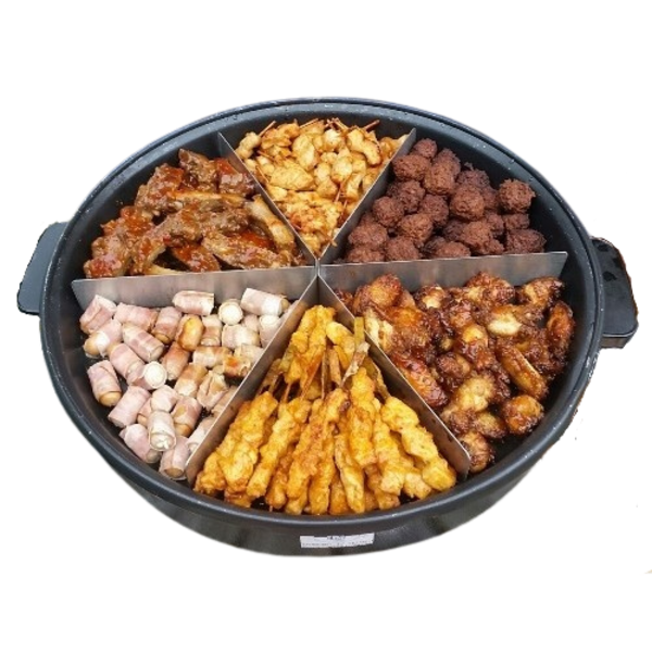 Hendi Hendi Partypan met 6-vaks RVS vakverdeling | Binnenpan Ø 400 mm. | 1400W