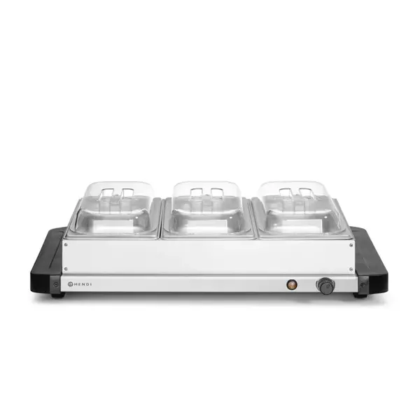 Hendi Voedselwarmer/warmhoudplaat 3x 1/3GN | +40 tot +75°C | 400W | 657x381x161(h)mm