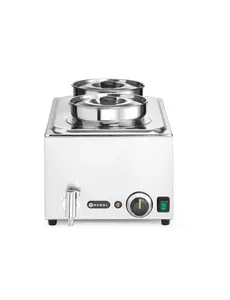 Hendi Bain marie set Ranger | 2x ronde bak 4L met deksel | 30 tot 85°C | Incl. aftapkraan