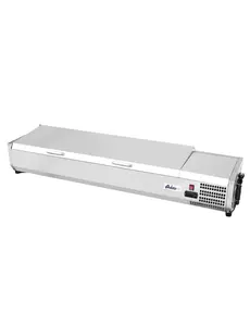 Hendi/Arktic Opzetkoelvitrine met RVS klapdeksel 6x GN 1/3 | 1405x395xH290 mm.