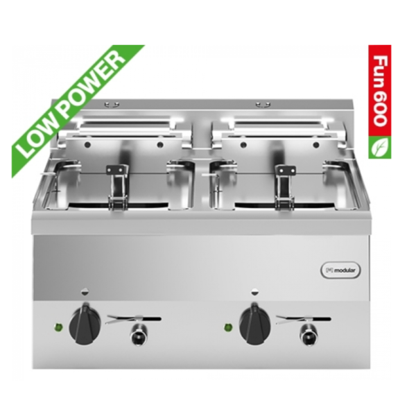 Modular Friteuse met aftapkraan | 2x 10 Liter | 400V/15kW | 60x60x(H)28cm