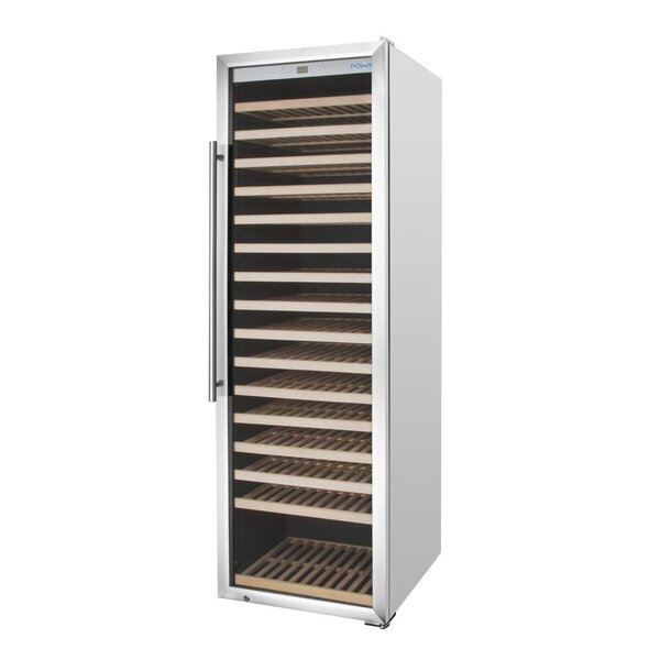 Polar G-Serie Enkel Zone Wijnkoelkast RVS 192 flessen | 595x695x1865(H)mm | Energielabel F