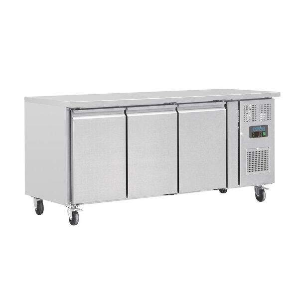 Polar U-Serie Driedubbele Deur Koelwerkbank 417L | 1795x700x850(H)mm | Energielabel A