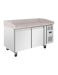Polar U-Serie Dubbele Deur Pizza Werkbank | Granieten Blad 428L | Energielabel A