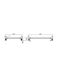 Combisteel Verhogingsonderstel voor Saladette met 2 deuren | 905 x 635 mm.