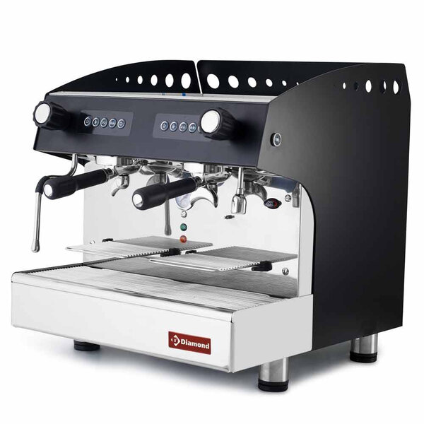 Diamond Diamond Espresso apparaat met 2 groepen zwart automatisch |  230V / 2.7kW | COMPACT/2EB