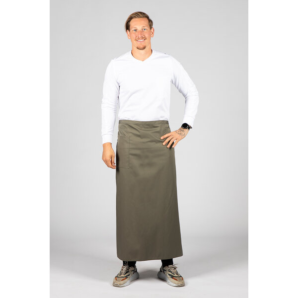 Cheffix Sloof Ypa+ olijf groen met zak | 100x100cm