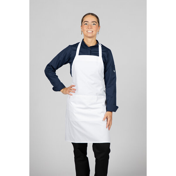 Cheffix Schort Vita | Met zak | Wit | 75x80cm