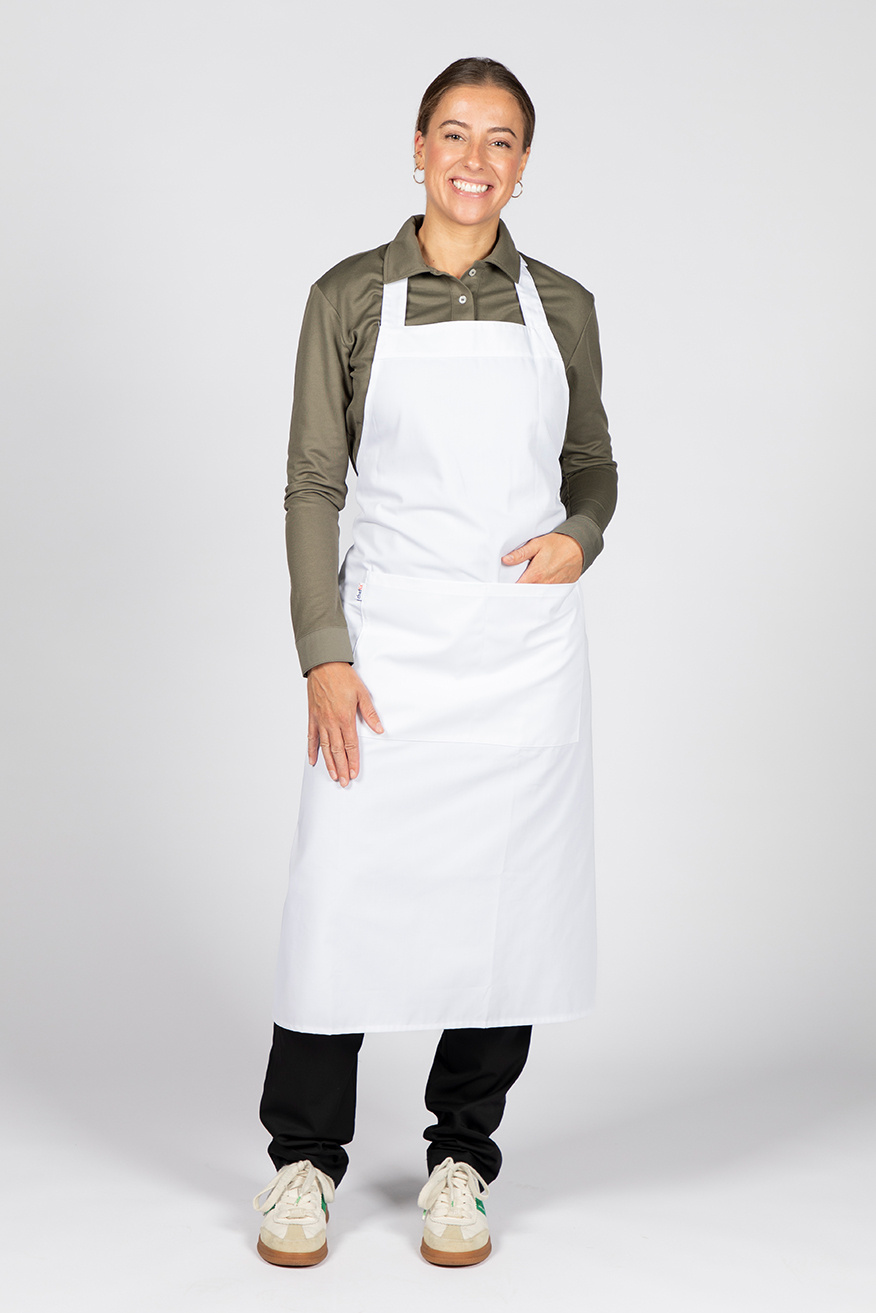 Cheffix Schort Vita | Met zak | Wit | 75x100cm