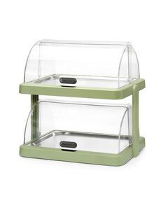UNIQ Dubbele roll-top koelvitrine met koelelementen groen | 871973