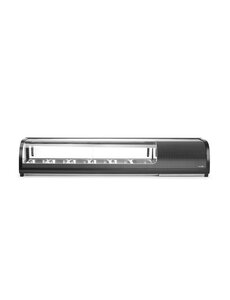 Hendi Sushi display | Arktic | Inclusief containers: 6x GN 1/3 (H) 40 mm. | GN 1/3 | Zwart | 220-240V/190W | 1529x426x(H)296mm