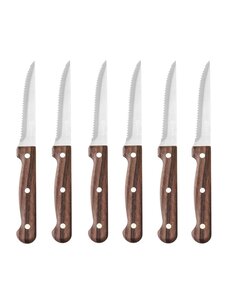 Hendi Steakmes kunststof bruin RVS | Lengte 210mm. | 6 stuks