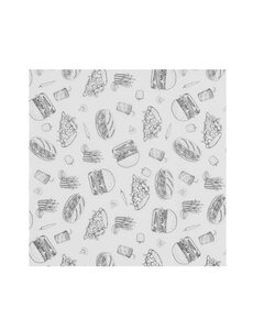 Hendi Vestbestendig papier | HENDI | Illustratie fast food patroon | 500 st. | 305x305mm