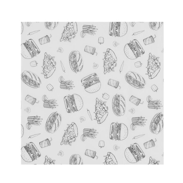 Hendi Vestbestendig papier | HENDI | Illustratie fast food patroon | 500 st. | 305x305mm