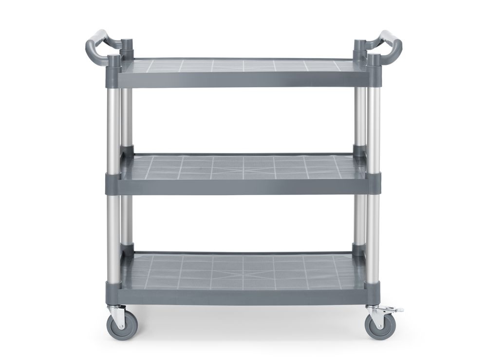 AmberBox Serveerwagen polypropyleen met 3 bladen | groot | AmerBox | 1010x500x(H)960mm