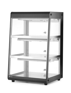 Hendi Opzet warmhoudvitrine 50°C tot 70°C. | Zwart | 500W | 472x447x(H)775mm