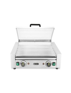 Hendi Worstrolgrill – 2 zones met energiebesparend deksel | HENDI | 220-240V/980W | 566x527x(H)259mm
