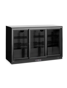 Hendi Backbar koelkast met drie schuifdeuren | Arktic | 308L | Zwart | 220-240V/160W | 1350x520x(H)865mm