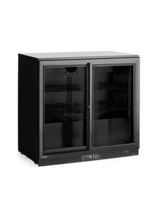 Hendi Backbar koelkast met schuifdeuren | Arktic | 158L | Zwart | 220-240V/160W | 900x520x(H)870mm