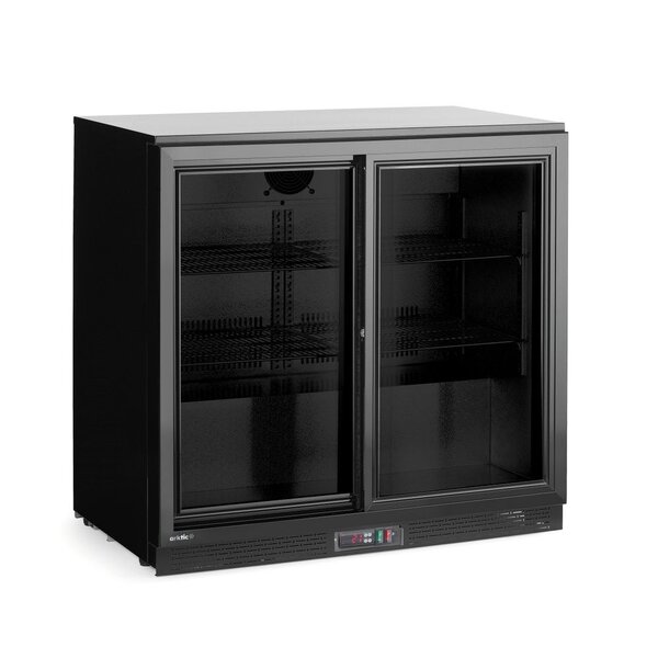 Hendi Backbar koelkast met schuifdeuren | Arktic | 158L | Zwart | 220-240V/160W | 900x520x(H)870mm