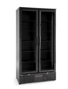 Hendi Backbar koelkast met dubbele deur | Arktic | 384L | Zwart | 220-240V/365W | 900x530x(H)1820mm